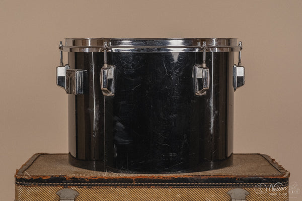 1970's Pearl Fiberglass Concert Tom Set in Black Gloss w/ Stands - 6, 8, 10, 12, 13, 14, 15, 16