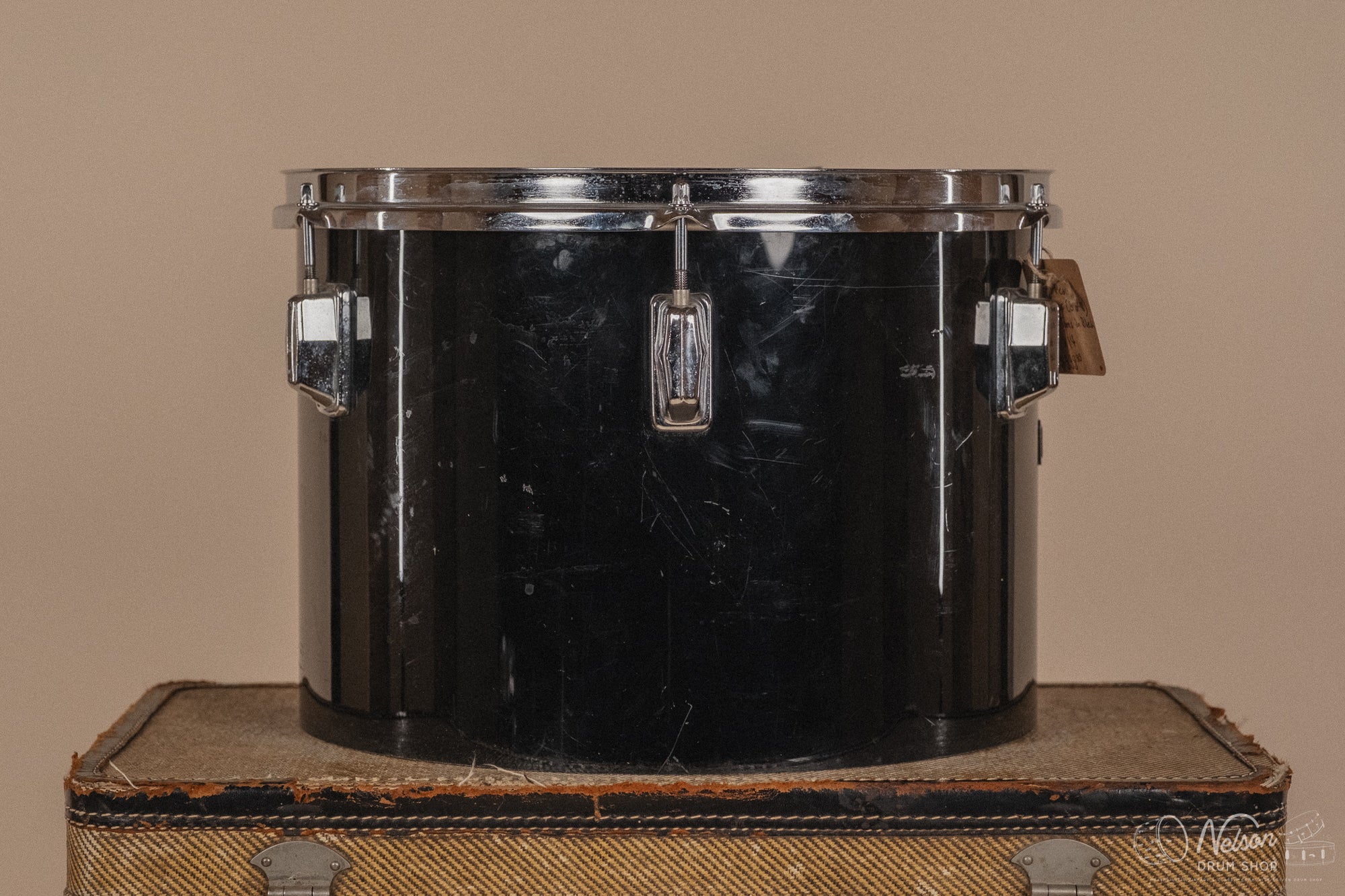 1970's Pearl Fiberglass Concert Tom Set in Black Gloss w/ Stands - 6, 8, 10, 12, 13, 14, 15, 16