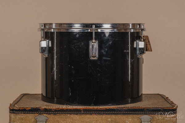 1970's Pearl Fiberglass Concert Tom Set in Black Gloss w/ Stands - 6, 8, 10, 12, 13, 14, 15, 16