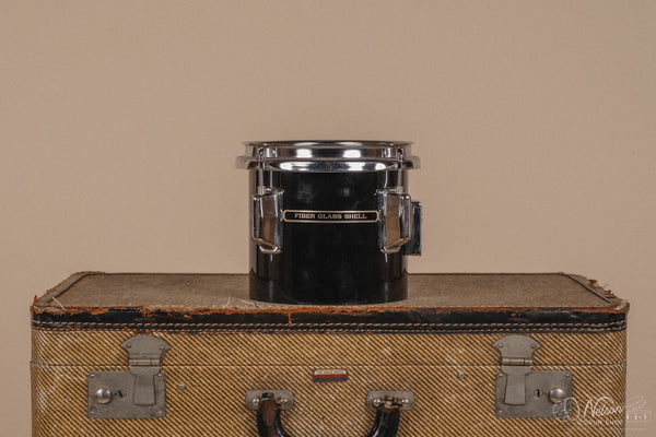 1970's Pearl Fiberglass Concert Tom Set in Black Gloss w/ Stands - 6, 8, 10, 12, 13, 14, 15, 16