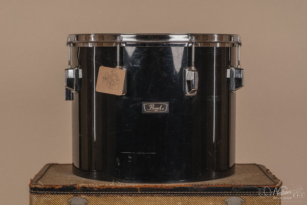 1970's Pearl Fiberglass Concert Tom Set in Black Gloss w/ Stands - 6, 8, 10, 12, 13, 14, 15, 16