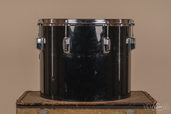 1970's Pearl Fiberglass Concert Tom Set in Black Gloss w/ Stands - 6, 8, 10, 12, 13, 14, 15, 16