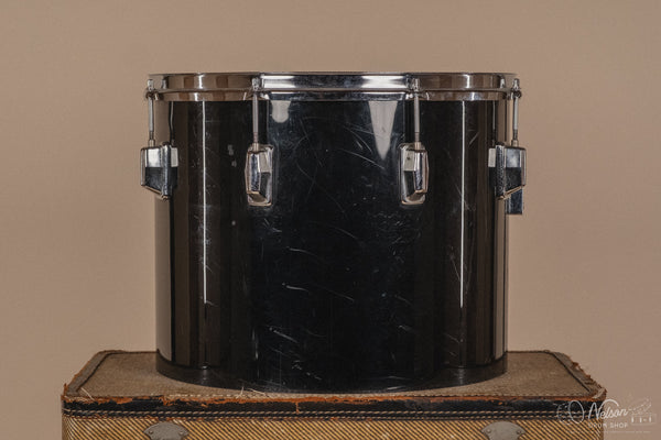 1970's Pearl Fiberglass Concert Tom Set in Black Gloss w/ Stands - 6, 8, 10, 12, 13, 14, 15, 16