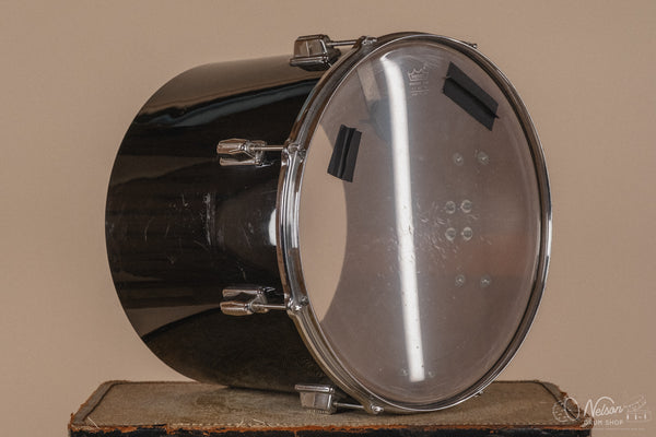 1970's Pearl Fiberglass Concert Tom Set in Black Gloss w/ Stands - 6, 8, 10, 12, 13, 14, 15, 16