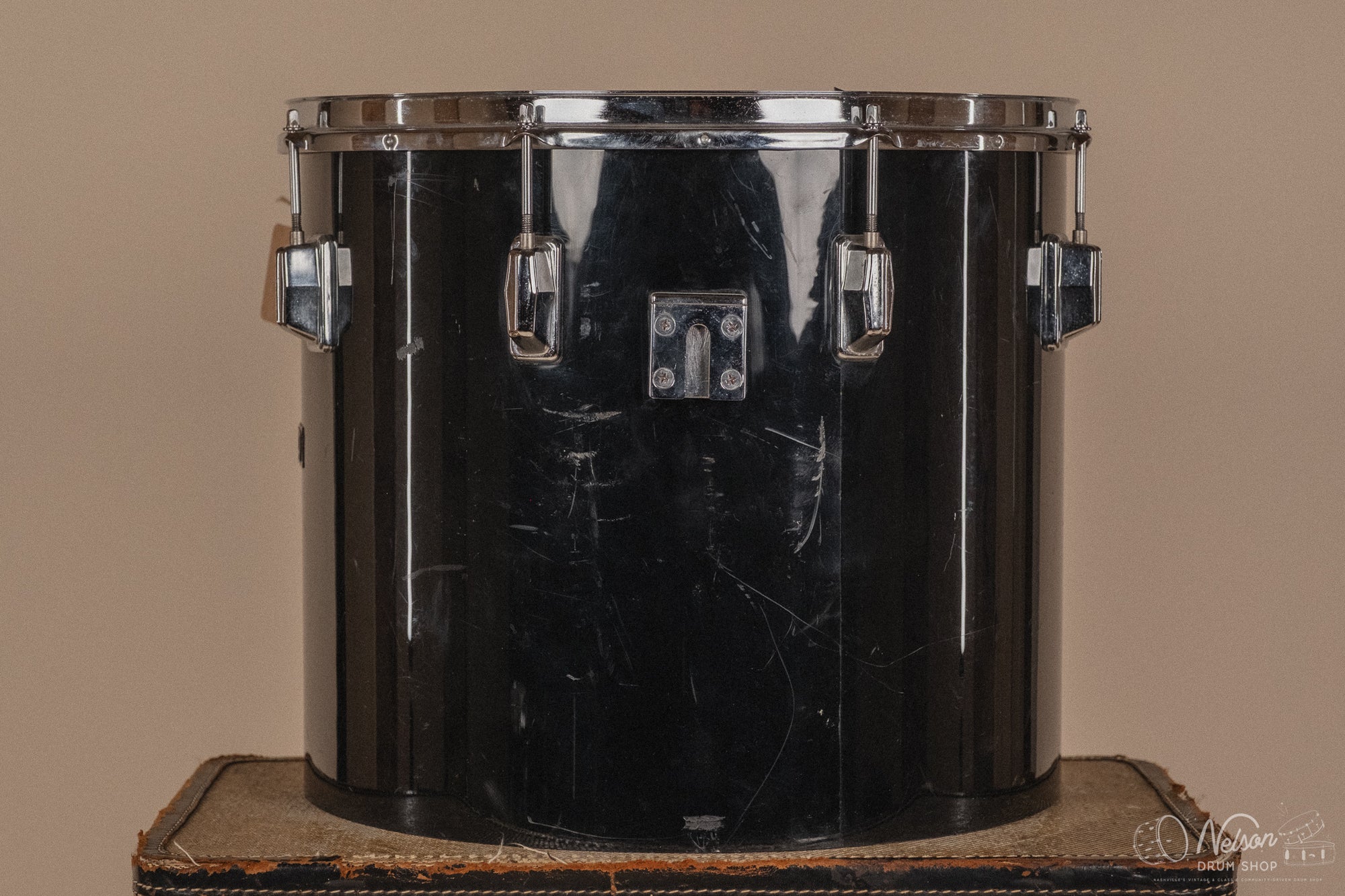 1970's Pearl Fiberglass Concert Tom Set in Black Gloss w/ Stands - 6, 8, 10, 12, 13, 14, 15, 16