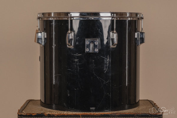 1970's Pearl Fiberglass Concert Tom Set in Black Gloss w/ Stands - 6, 8, 10, 12, 13, 14, 15, 16