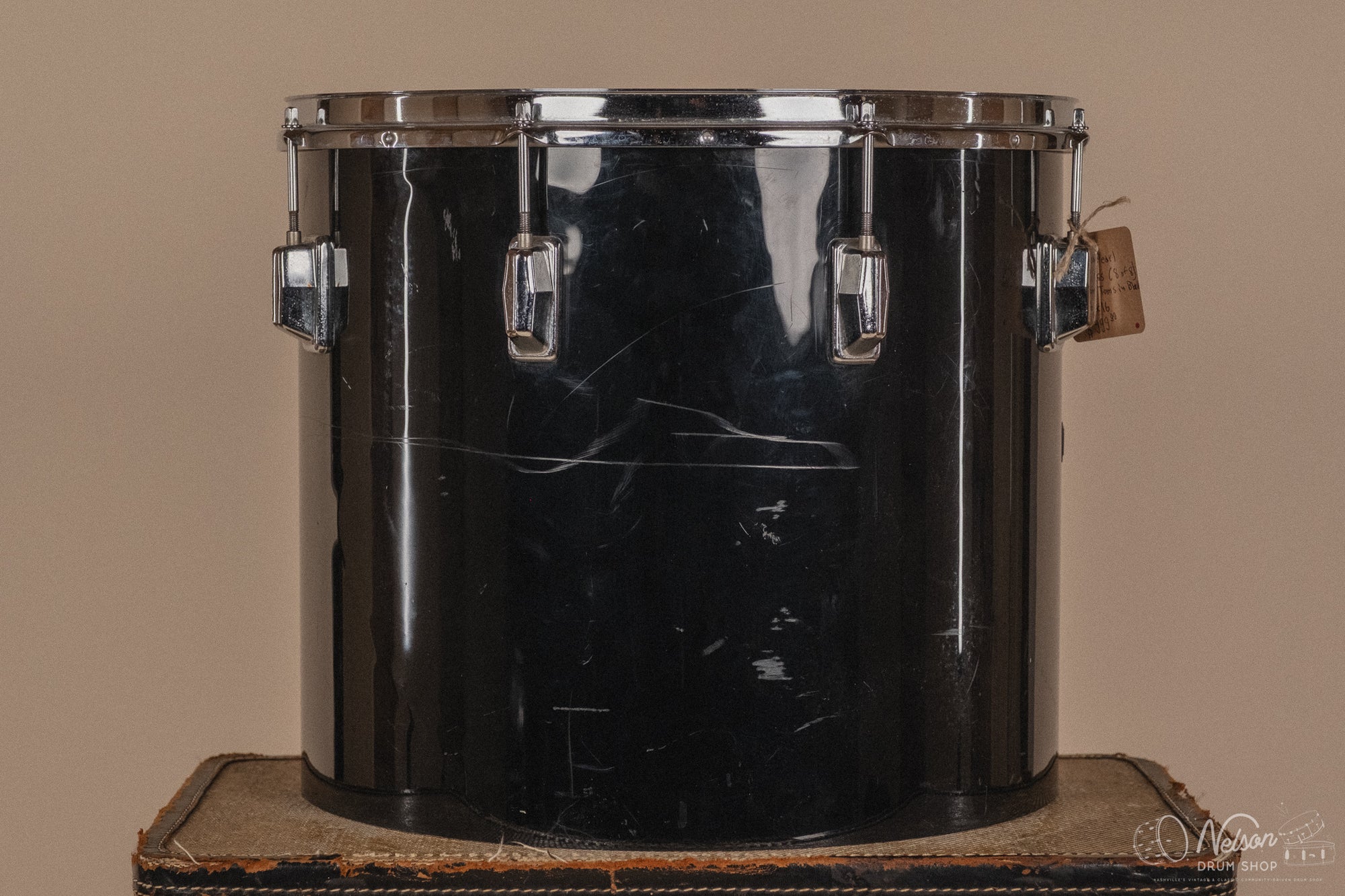1970's Pearl Fiberglass Concert Tom Set in Black Gloss w/ Stands - 6, 8, 10, 12, 13, 14, 15, 16