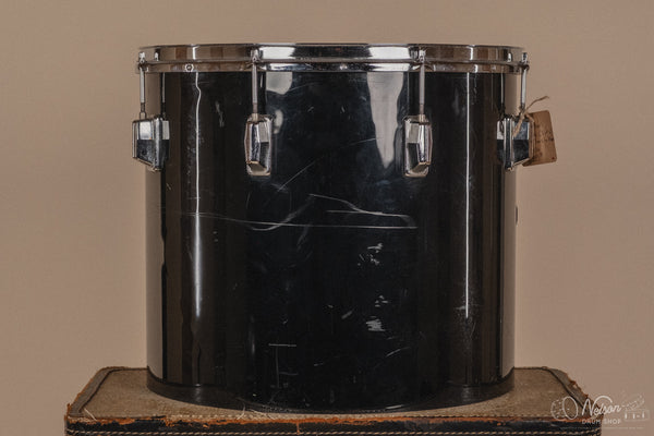 1970's Pearl Fiberglass Concert Tom Set in Black Gloss w/ Stands - 6, 8, 10, 12, 13, 14, 15, 16