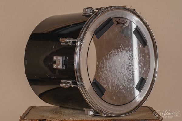 1970's Pearl Fiberglass Concert Tom Set in Black Gloss w/ Stands - 6, 8, 10, 12, 13, 14, 15, 16