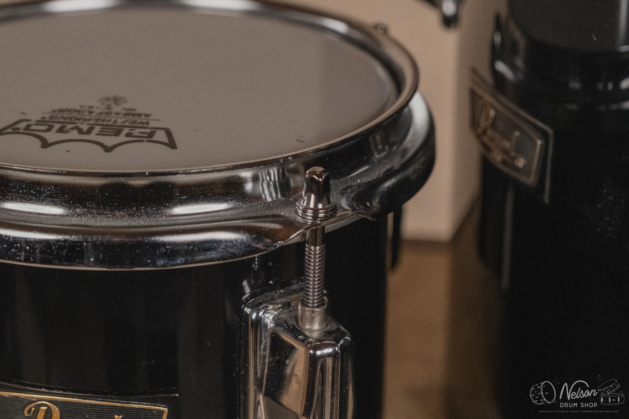 1970's Pearl Fiberglass Concert Tom Set in Black Gloss w/ Stands - 6, 8, 10, 12, 13, 14, 15, 16