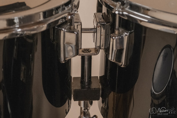 1970's Pearl Fiberglass Concert Tom Set in Black Gloss w/ Stands - 6, 8, 10, 12, 13, 14, 15, 16