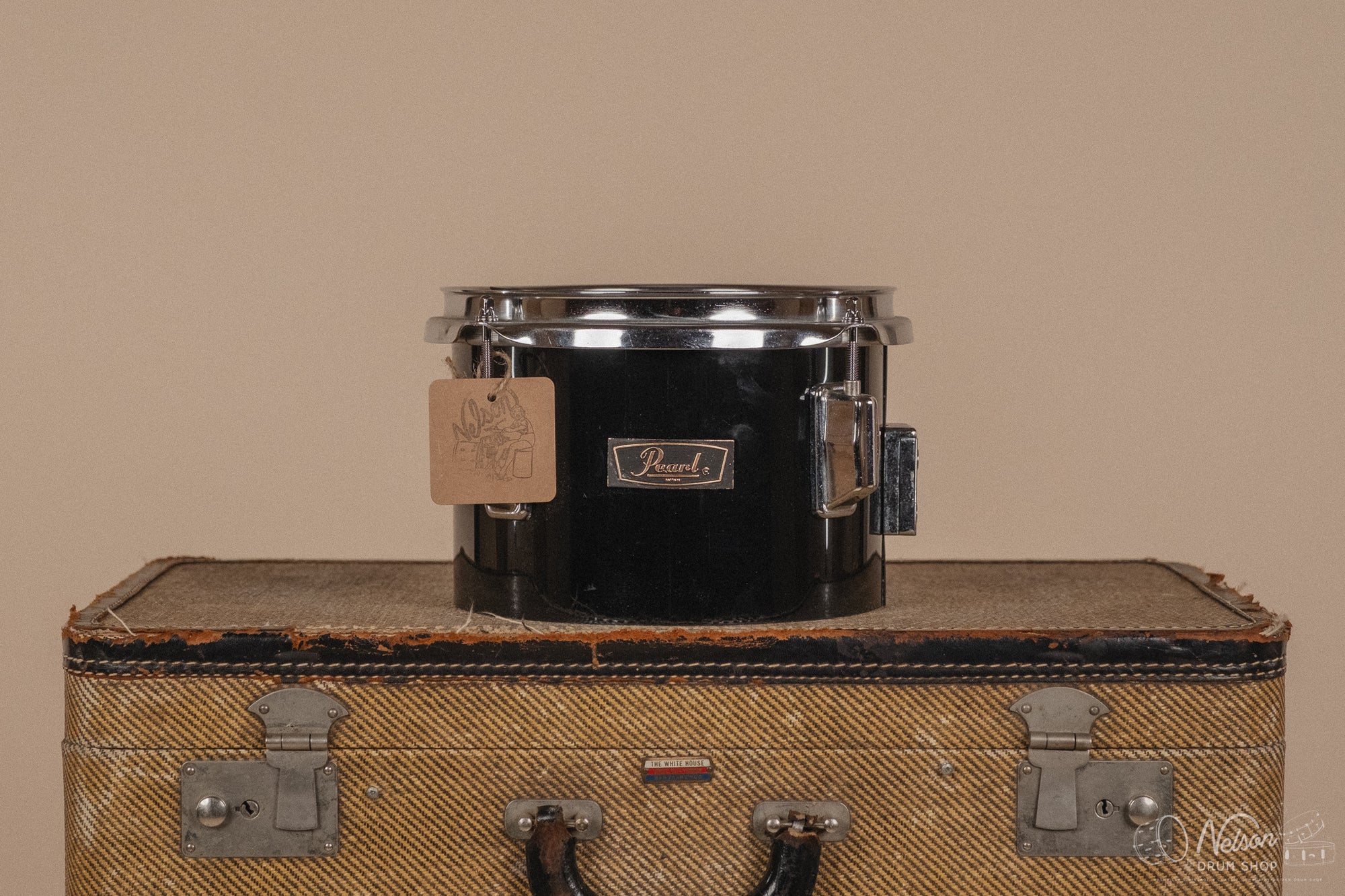 1970's Pearl Fiberglass Concert Tom Set in Black Gloss w/ Stands - 6, 8, 10, 12, 13, 14, 15, 16