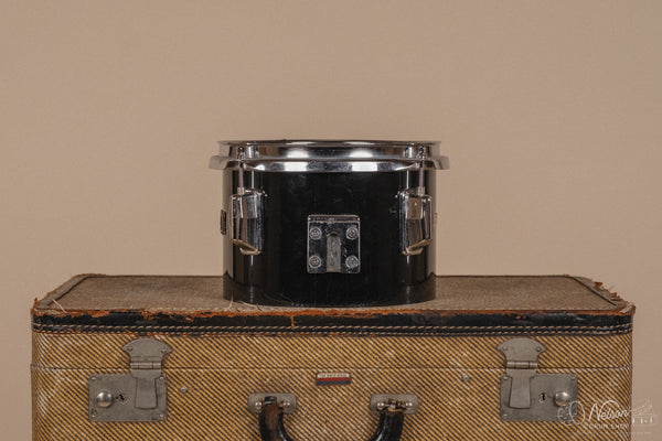 1970's Pearl Fiberglass Concert Tom Set in Black Gloss w/ Stands - 6, 8, 10, 12, 13, 14, 15, 16