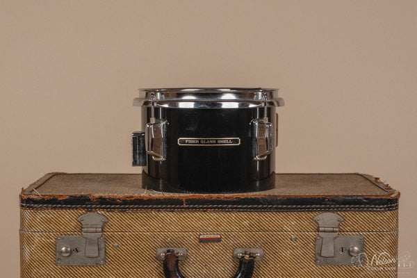 1970's Pearl Fiberglass Concert Tom Set in Black Gloss w/ Stands - 6, 8, 10, 12, 13, 14, 15, 16