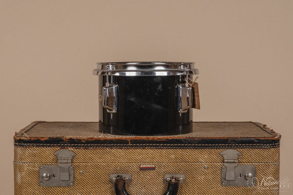 1970's Pearl Fiberglass Concert Tom Set in Black Gloss w/ Stands - 6, 8, 10, 12, 13, 14, 15, 16