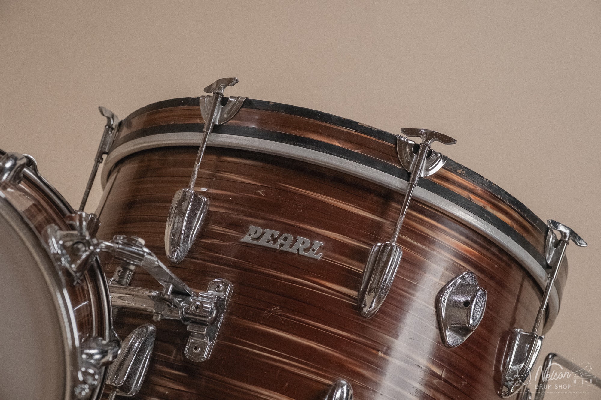 1960s Pearl 'Super Outfit No. 1' in Tiger's Eye - 14x20, 16x16, 9x13