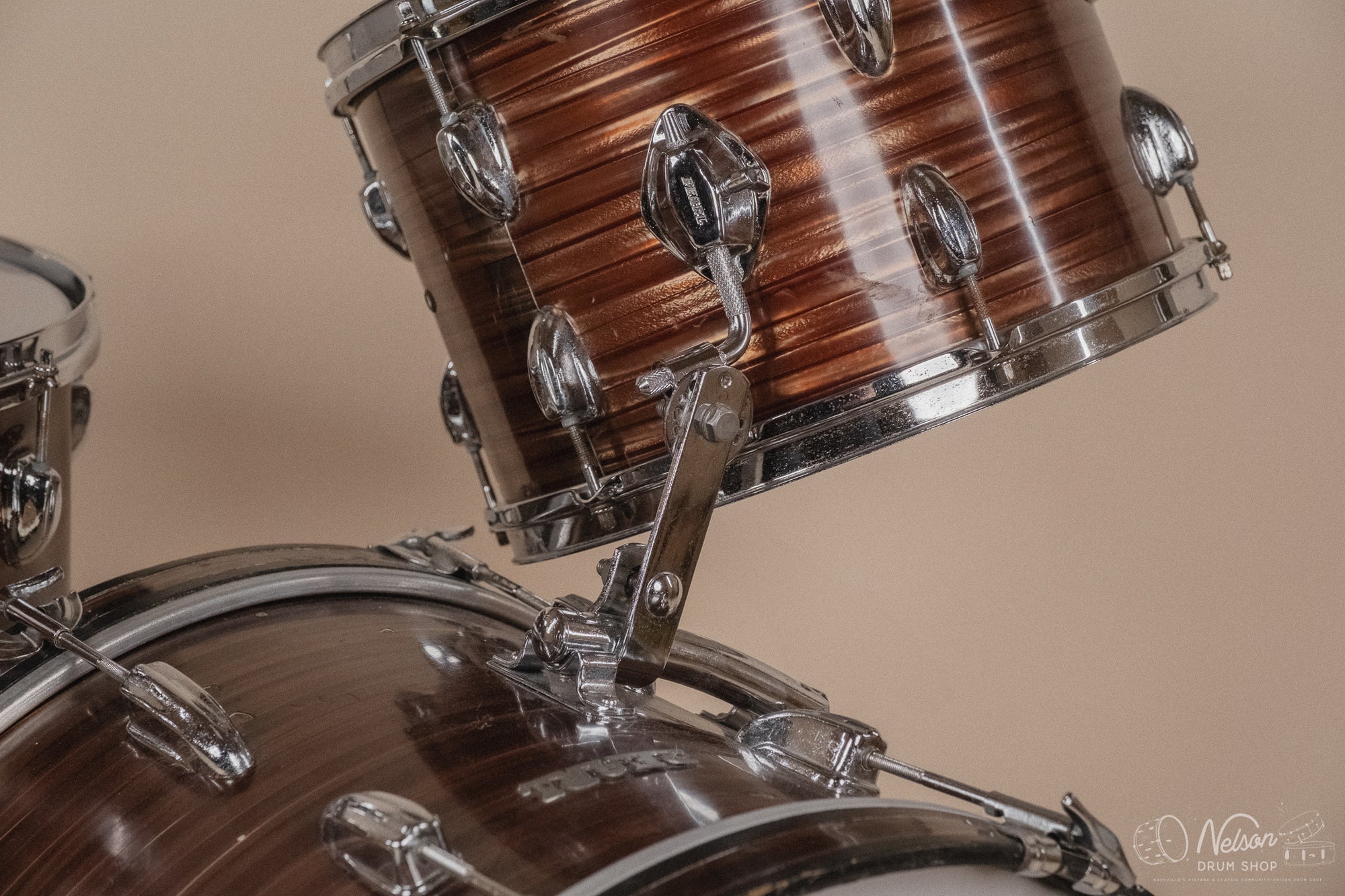 1960s Pearl 'Super Outfit No. 1' in Tiger's Eye - 14x20, 16x16, 9x13