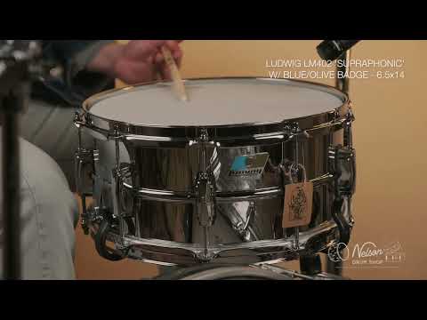 Ludwig LM402 'Supraphonic' with Blue/Olive Badge - 6.5x14