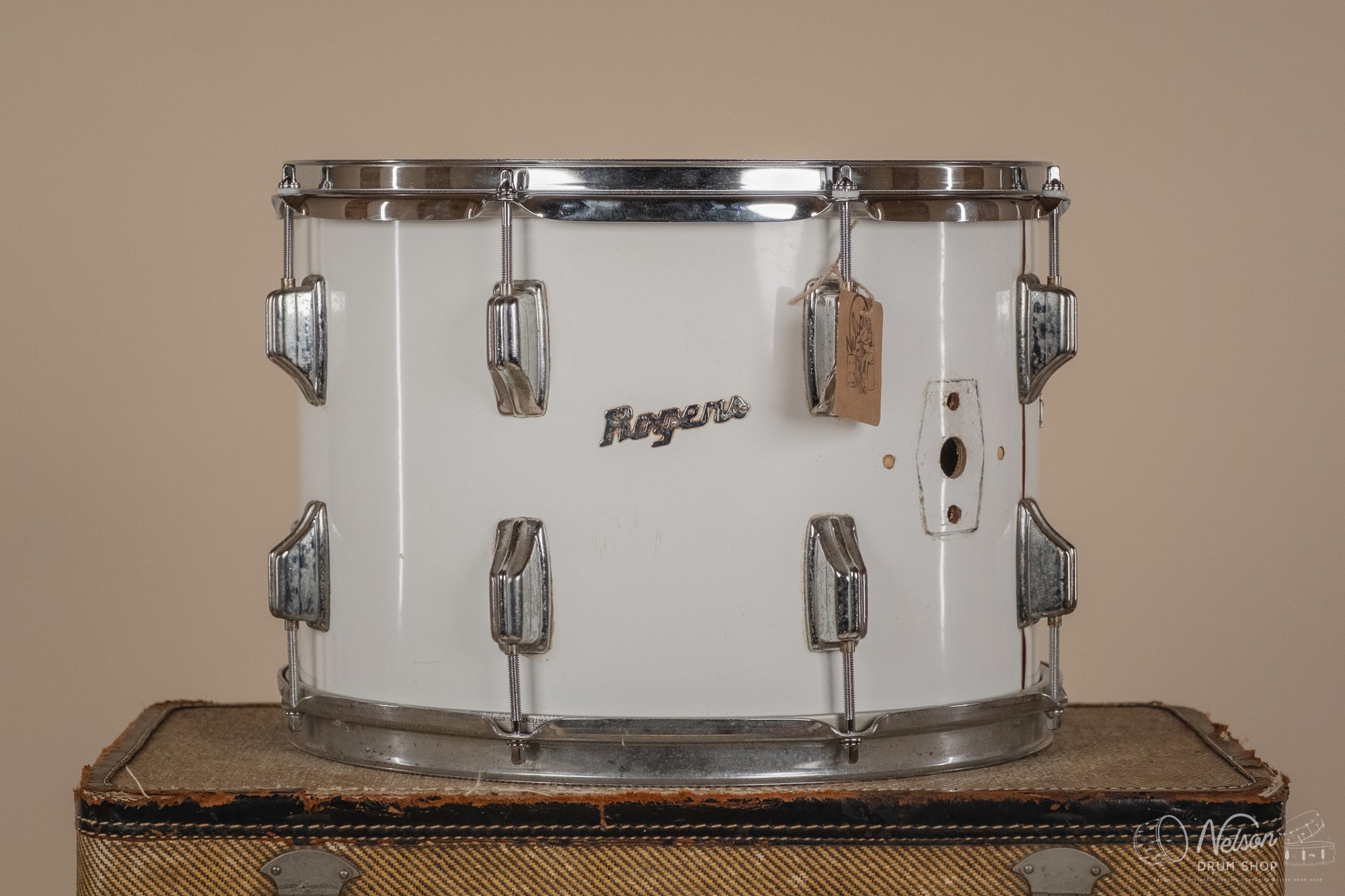 1970s Rogers Fullerton Rack Tom in New England White - 10x14