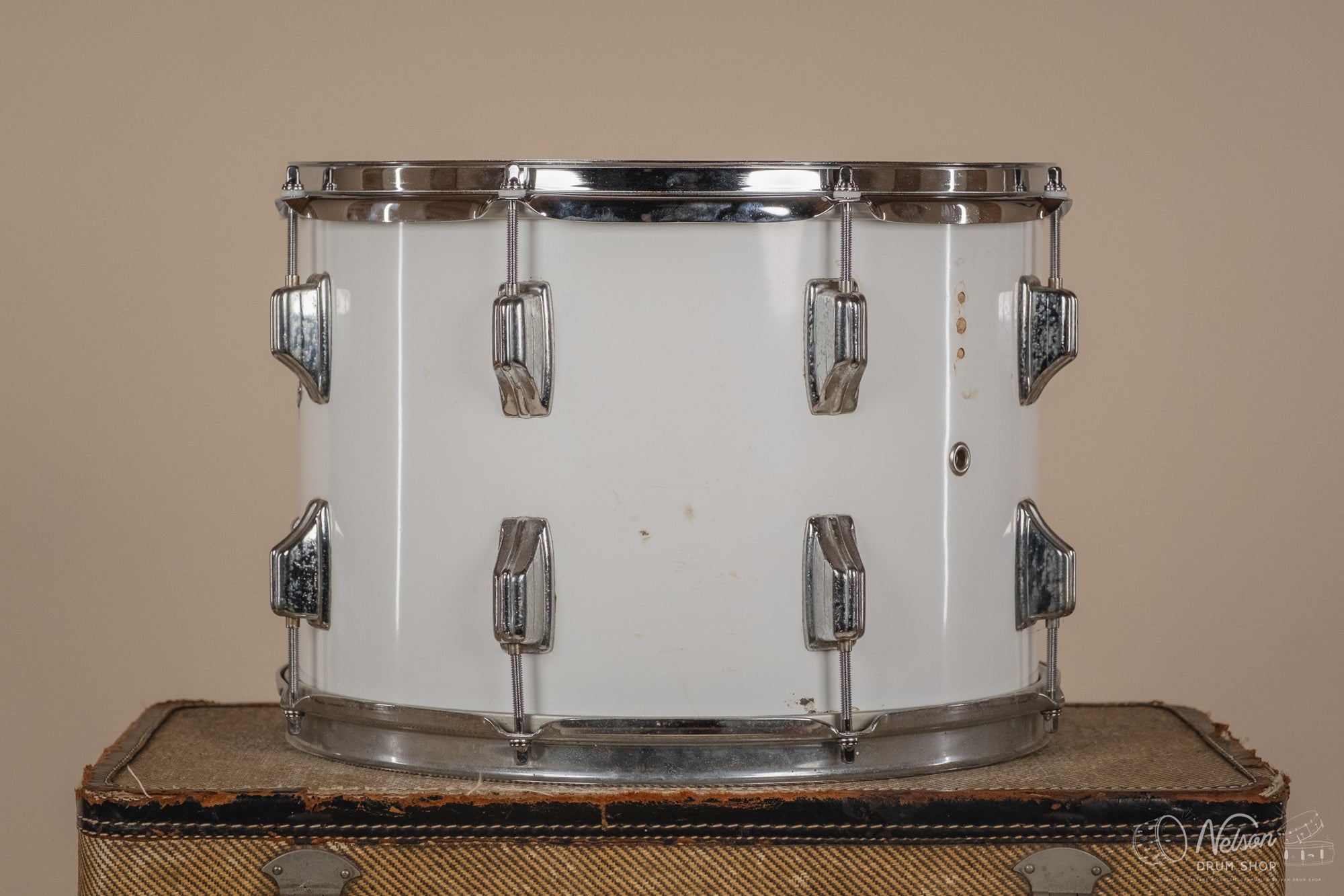 1970s Rogers Fullerton Rack Tom in New England White - 10x14