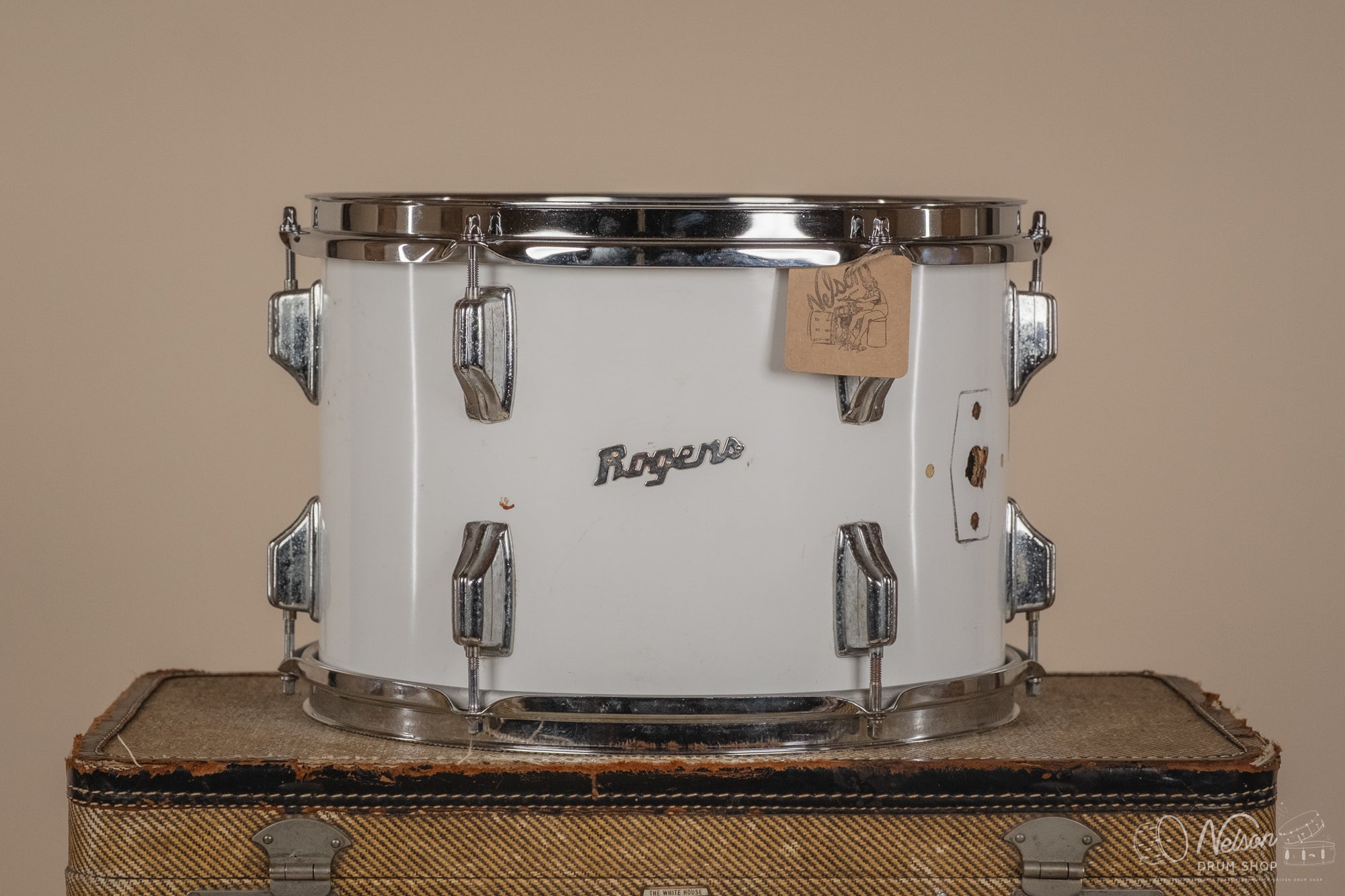 1970s Rogers Fullerton Rack Tom in New England White - 9x13