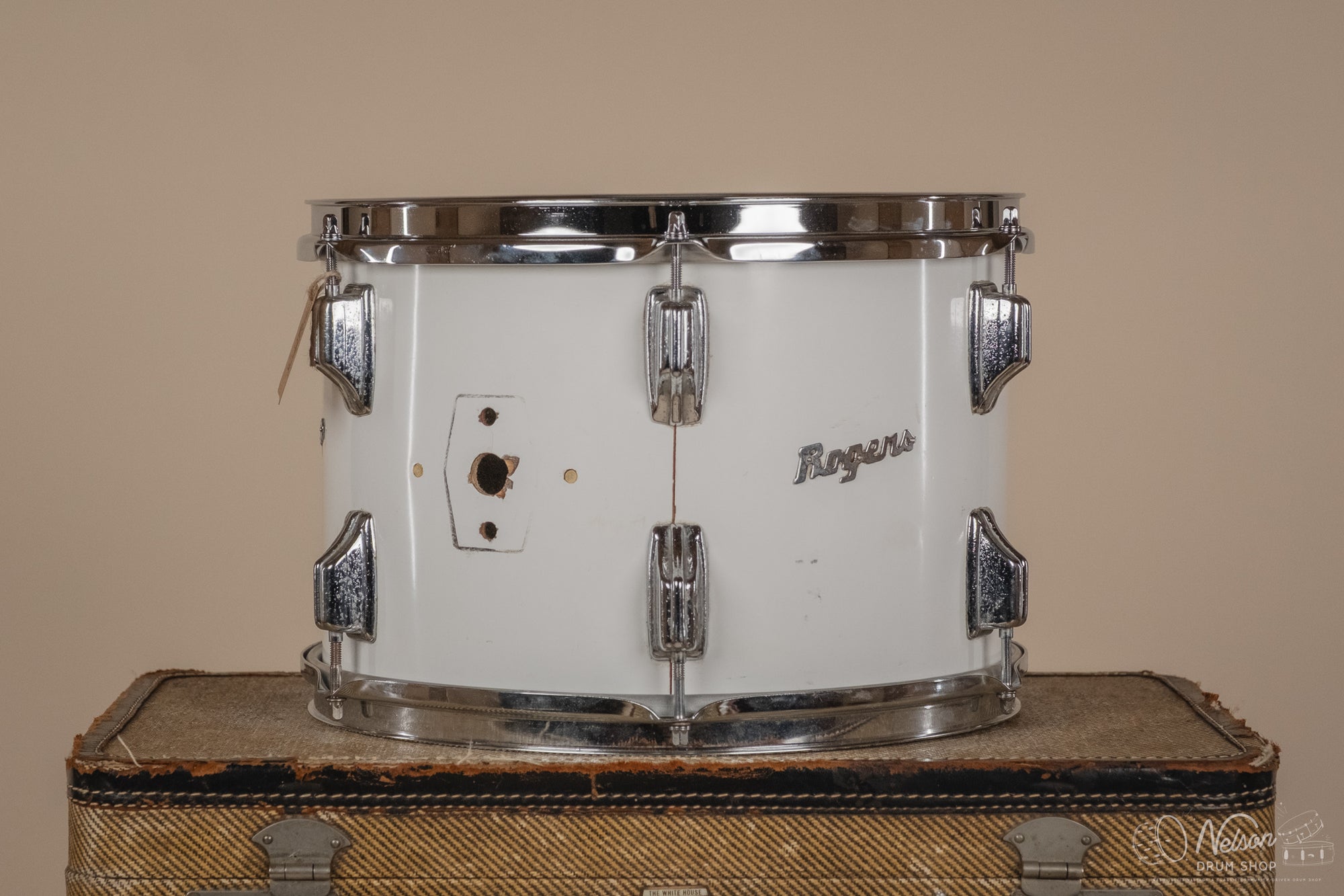 1970s Rogers Fullerton Rack Tom in New England White - 9x13