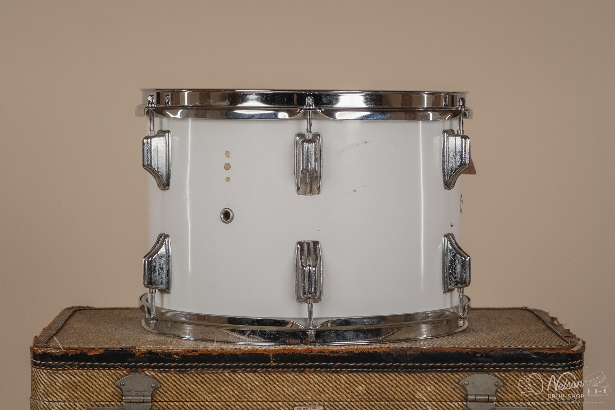 1970s Rogers Fullerton Rack Tom in New England White - 9x13