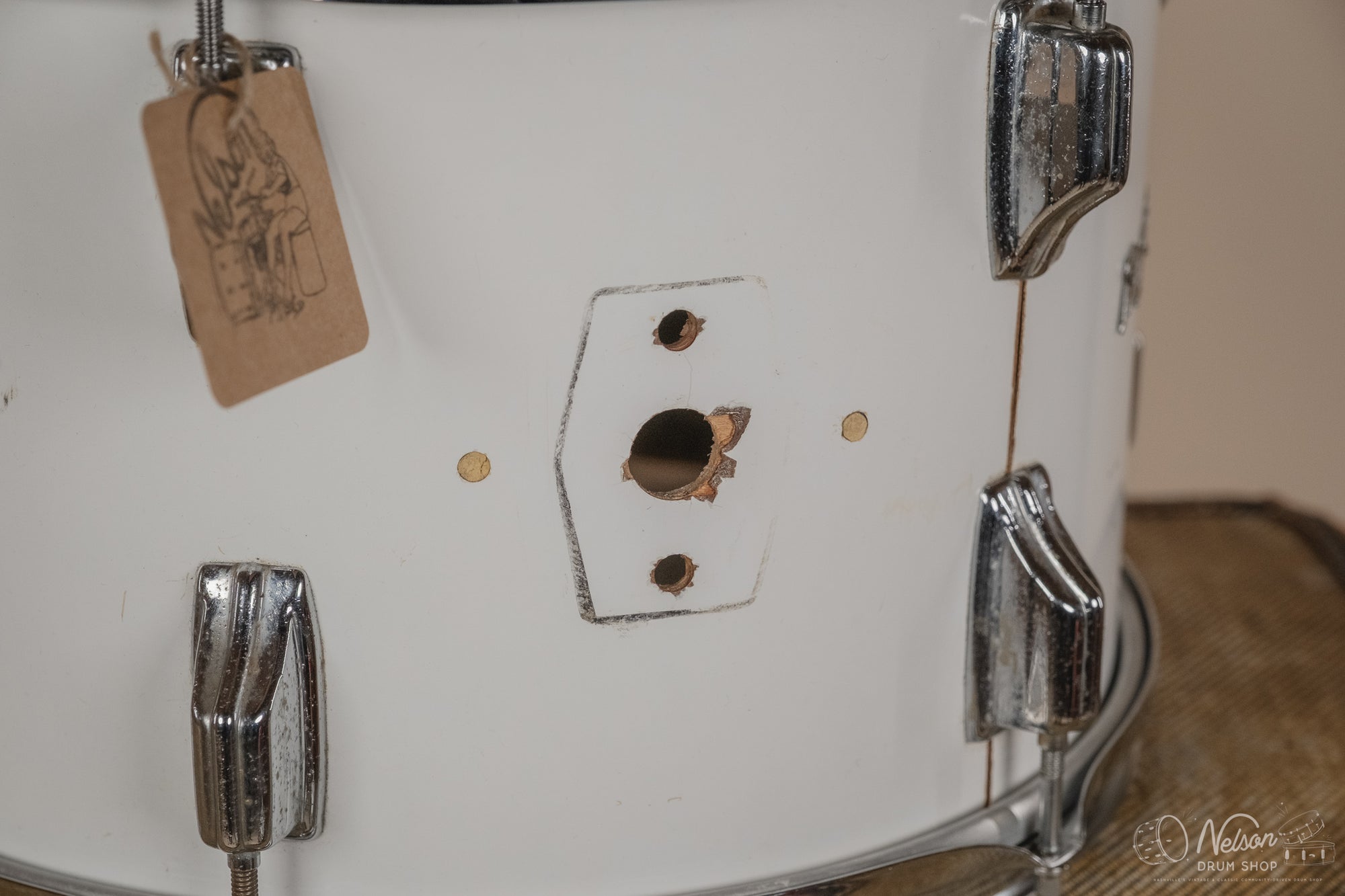 1970s Rogers Fullerton Rack Tom in New England White - 9x13