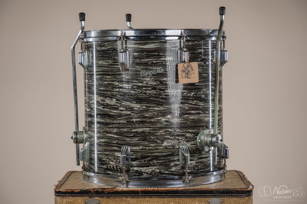 1960s Fullerton Era Rogers Floor Tom in Black Strata - 16x16