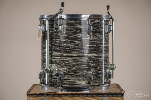 1960s Fullerton Era Rogers Floor Tom in Black Strata - 16x16