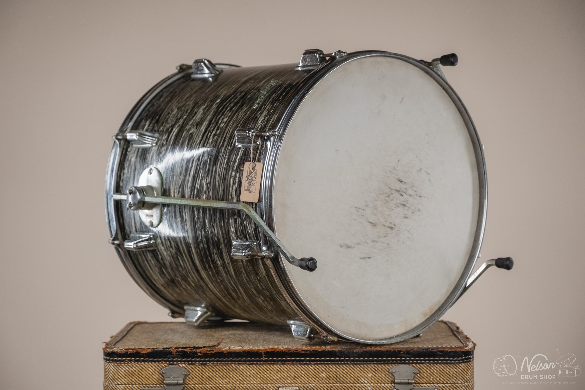 1960s Fullerton Era Rogers Floor Tom in Black Strata - 16x16