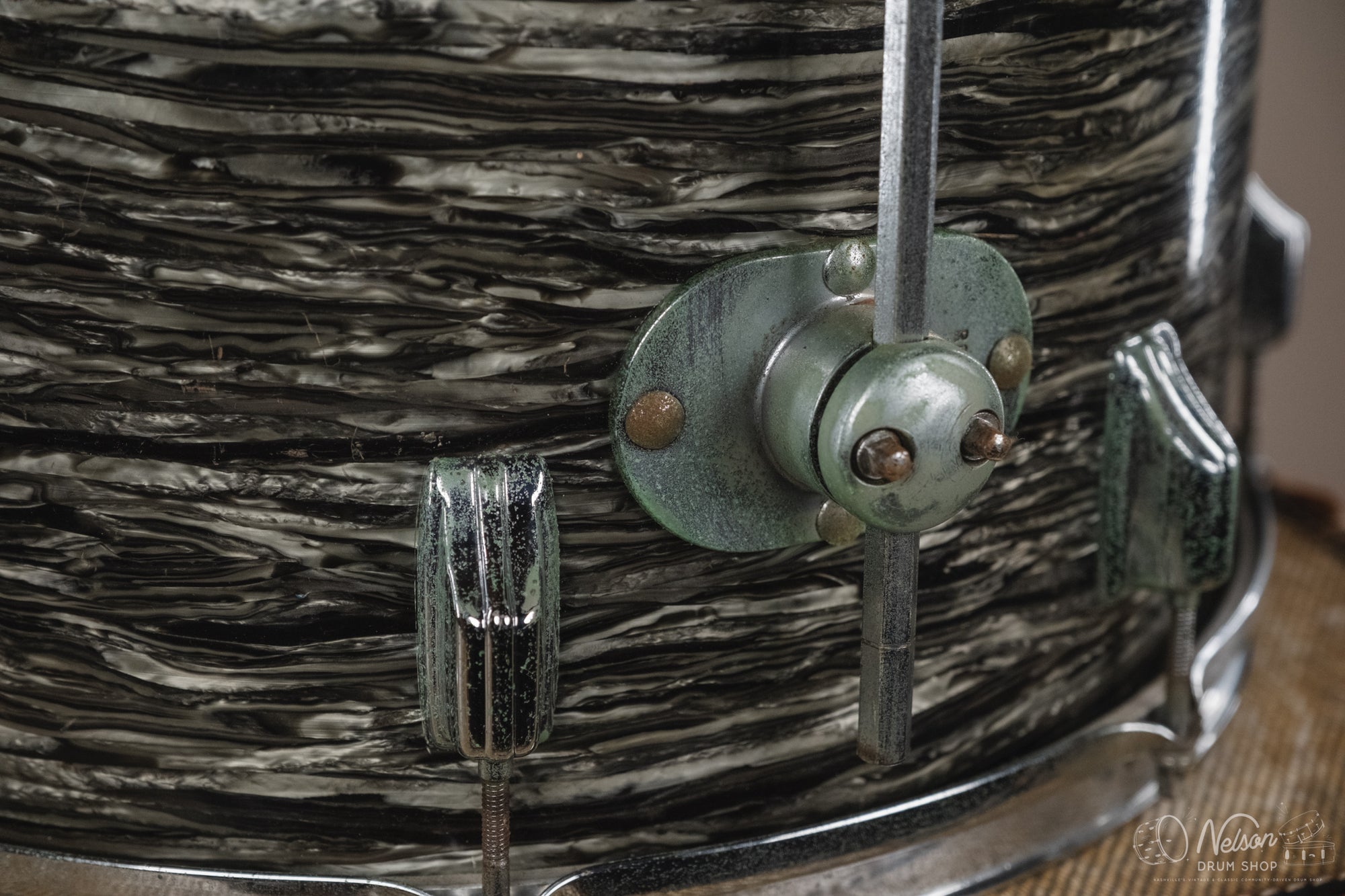 1960s Fullerton Era Rogers Floor Tom in Black Strata - 16x16