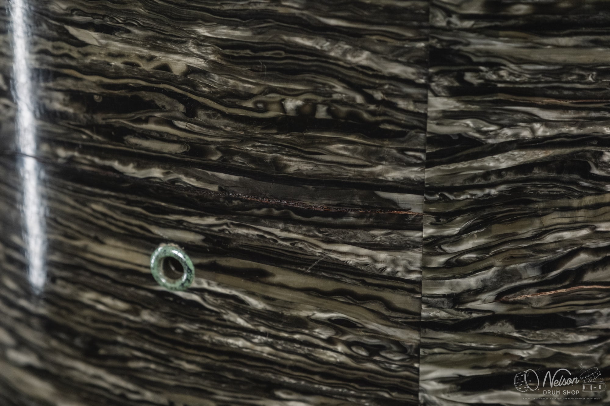 1960s Fullerton Era Rogers Floor Tom in Black Strata - 16x16