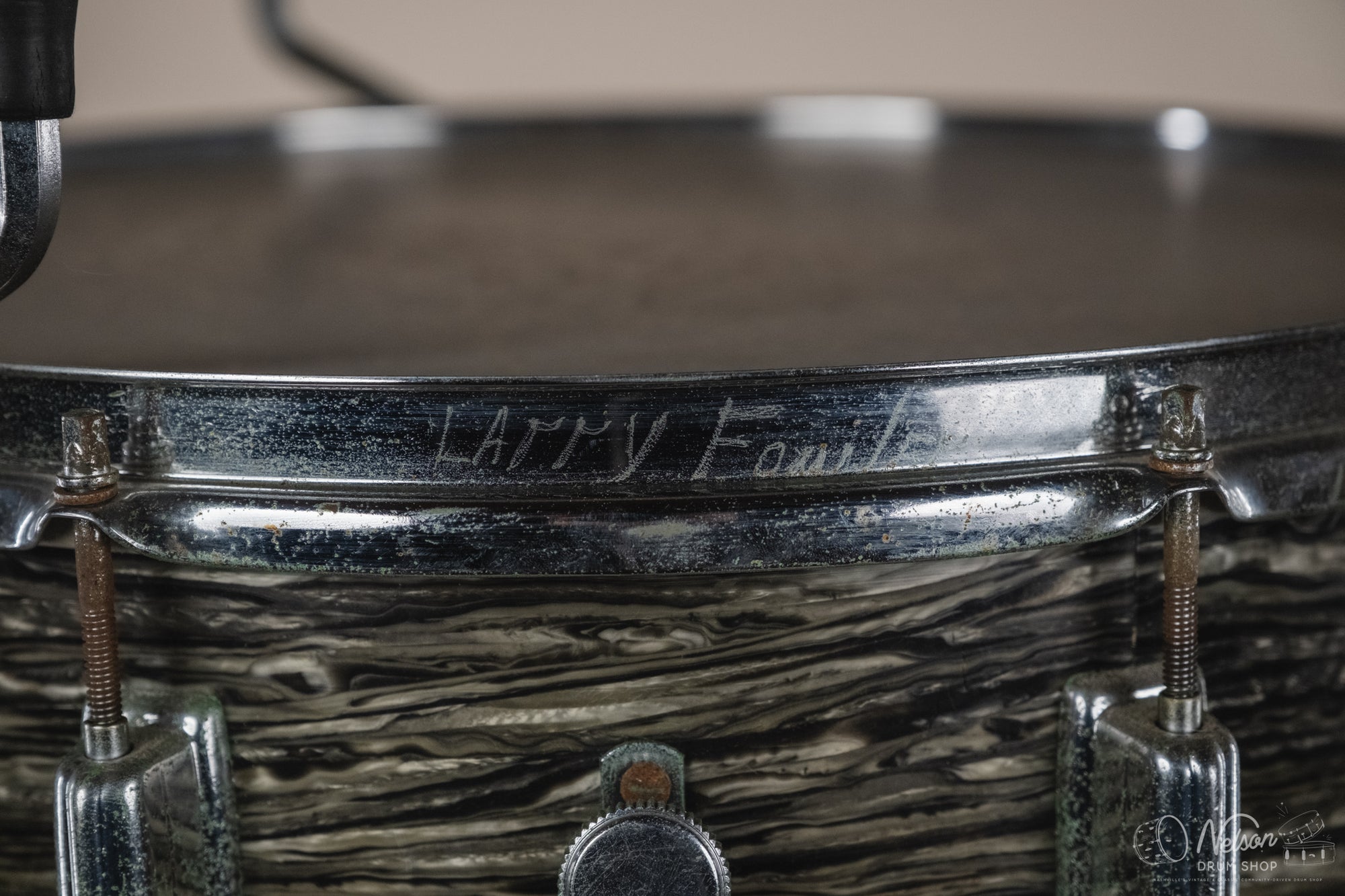 1960s Fullerton Era Rogers Floor Tom in Black Strata - 16x16