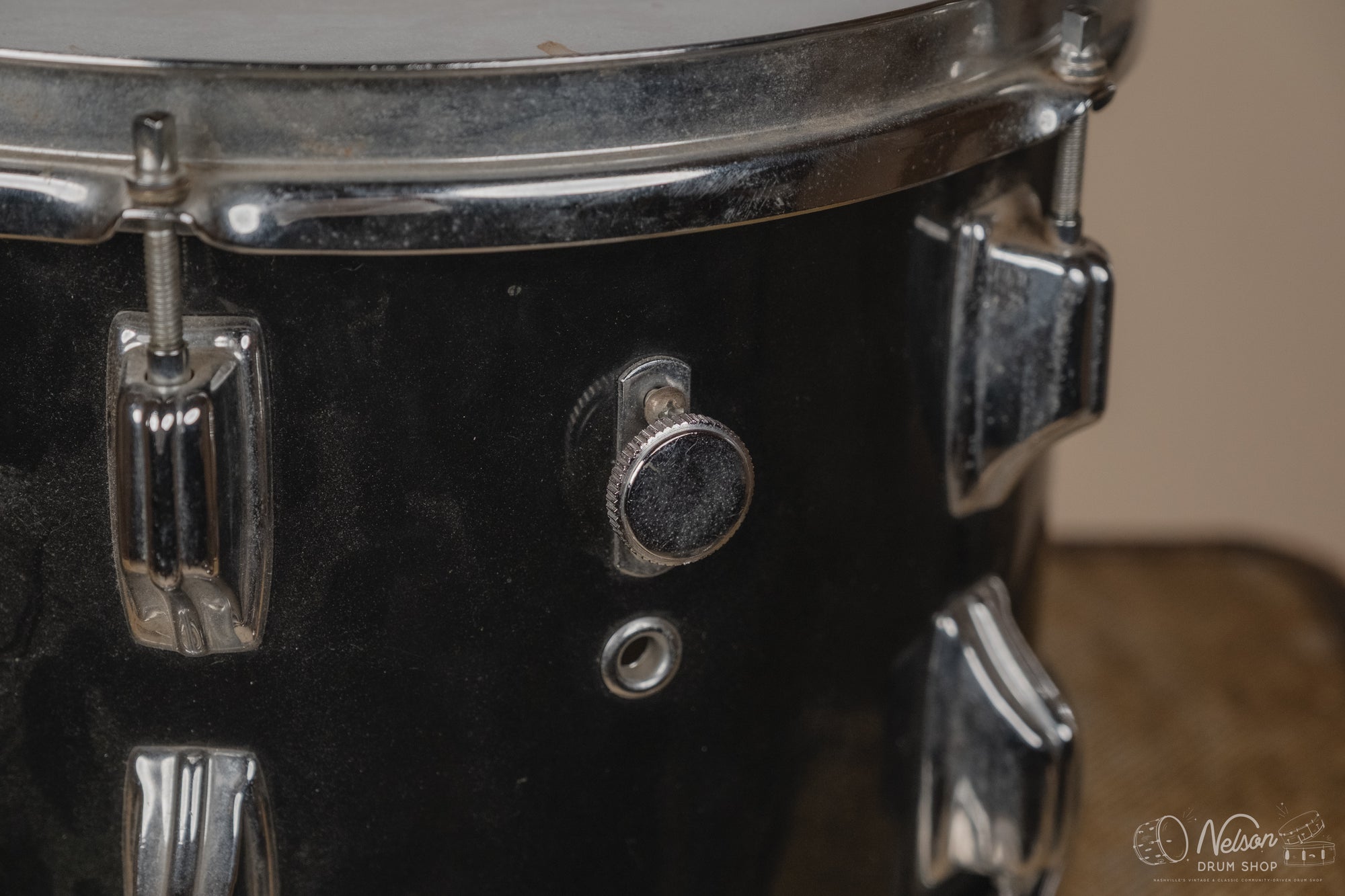 1970s Rogers Rack Tom in Jet Black Pearl - 8x12