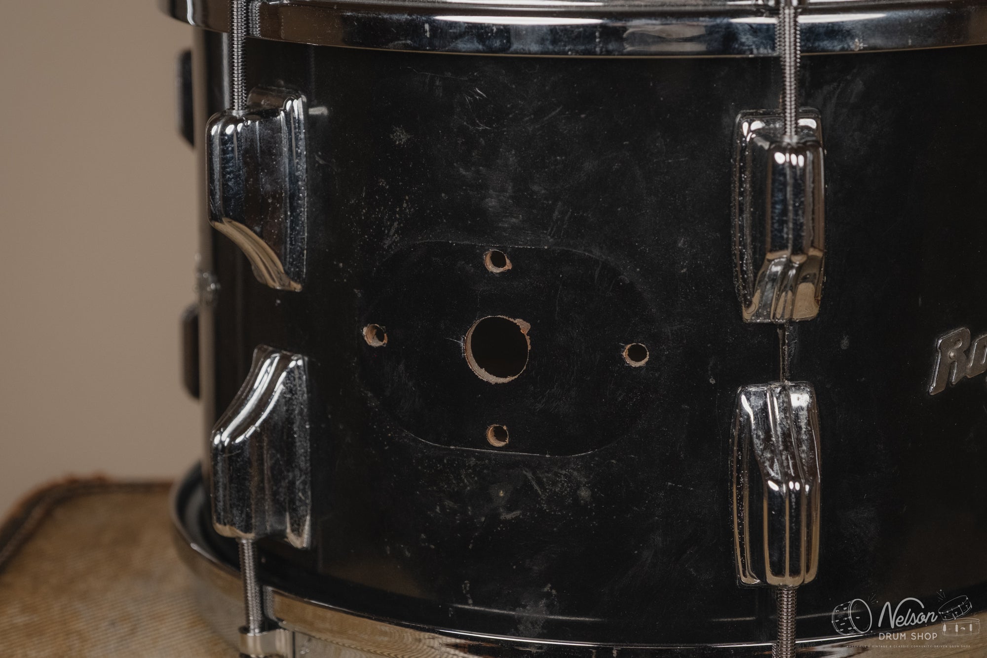1970s Rogers Rack Tom in Jet Black Pearl - 8x12