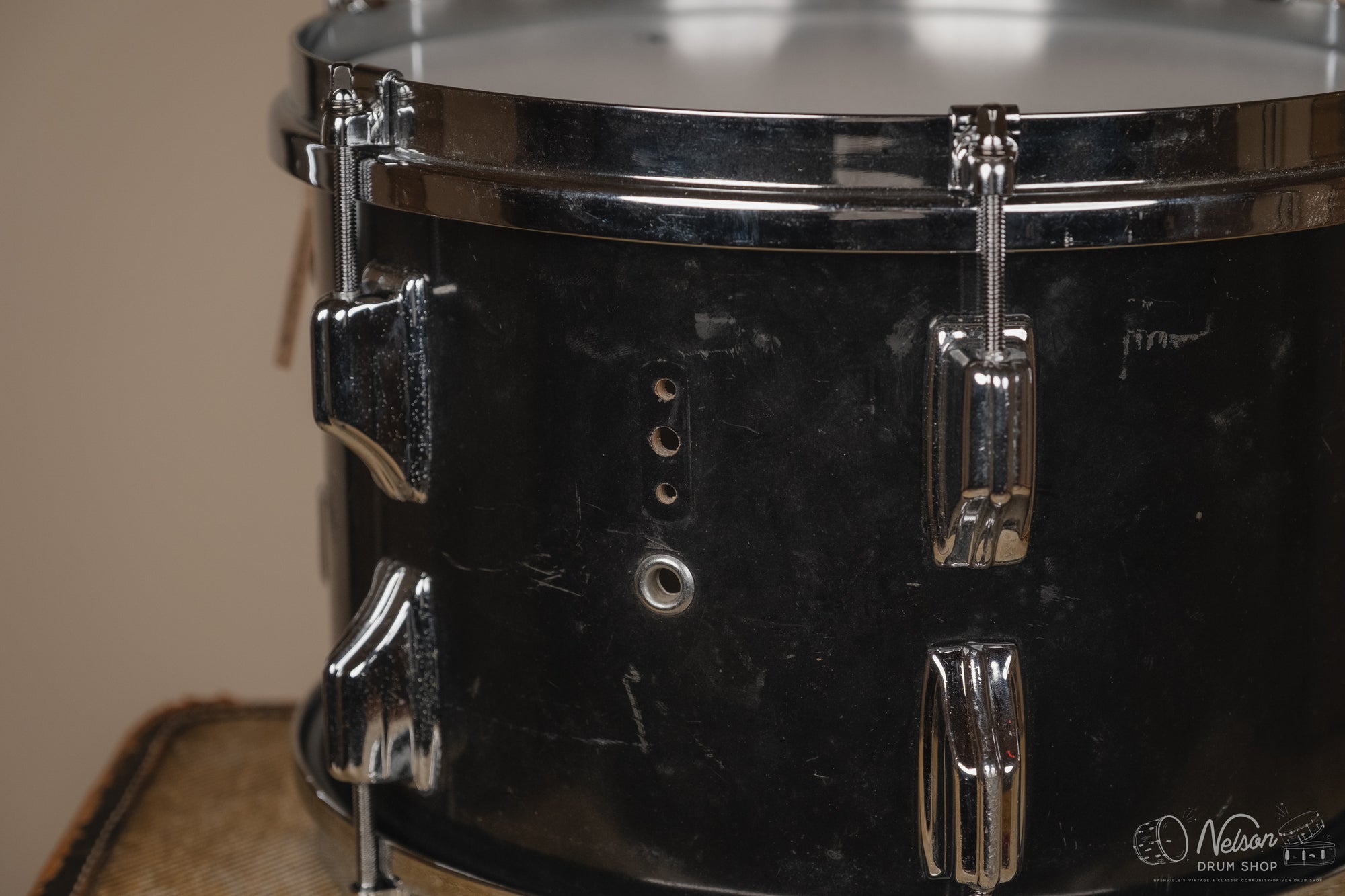 1970s Rogers Rack Tom in Jet Black Pearl - 8x12