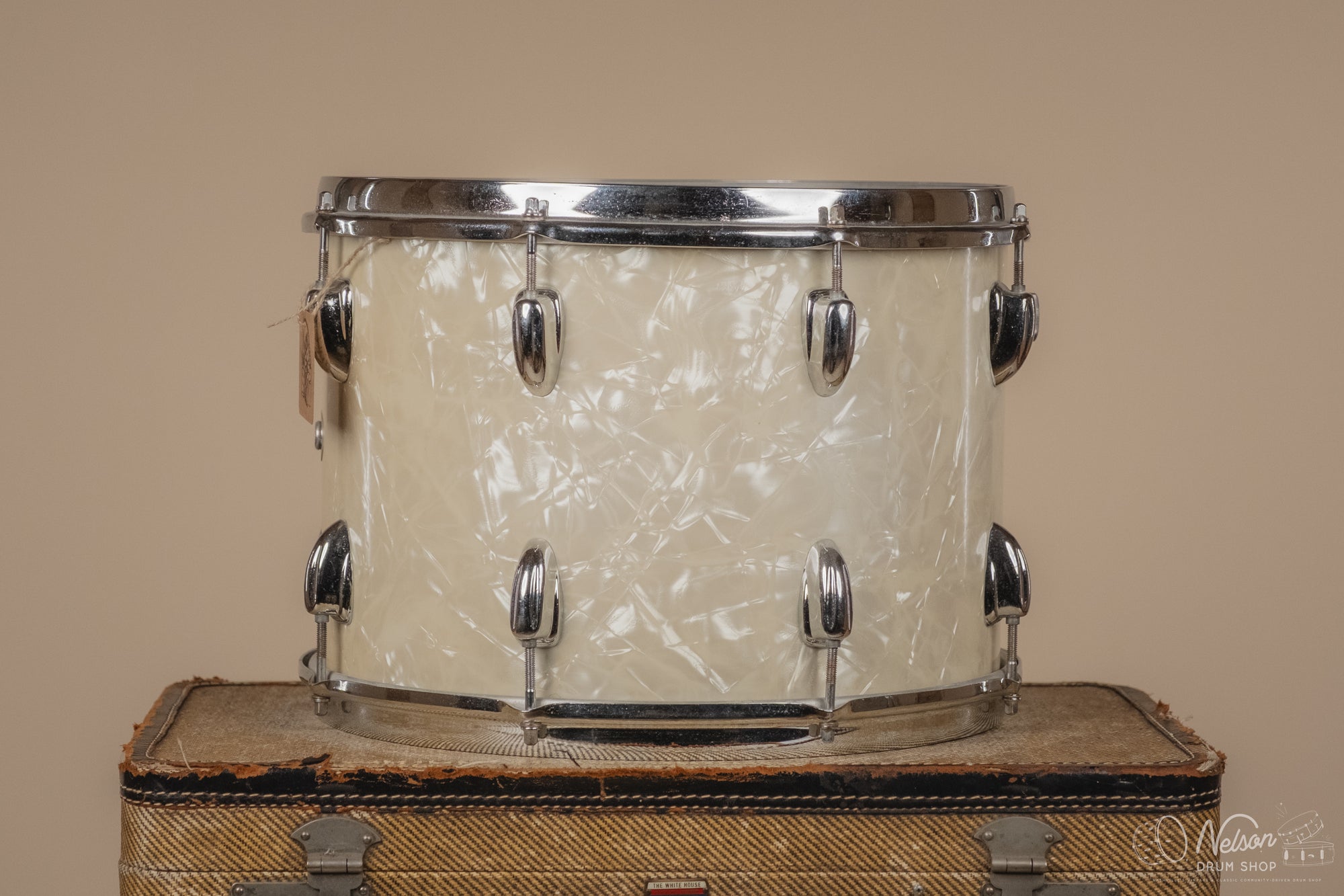 1970s Slingerland 3 ply Tom in White Marine Pearl - 10x14