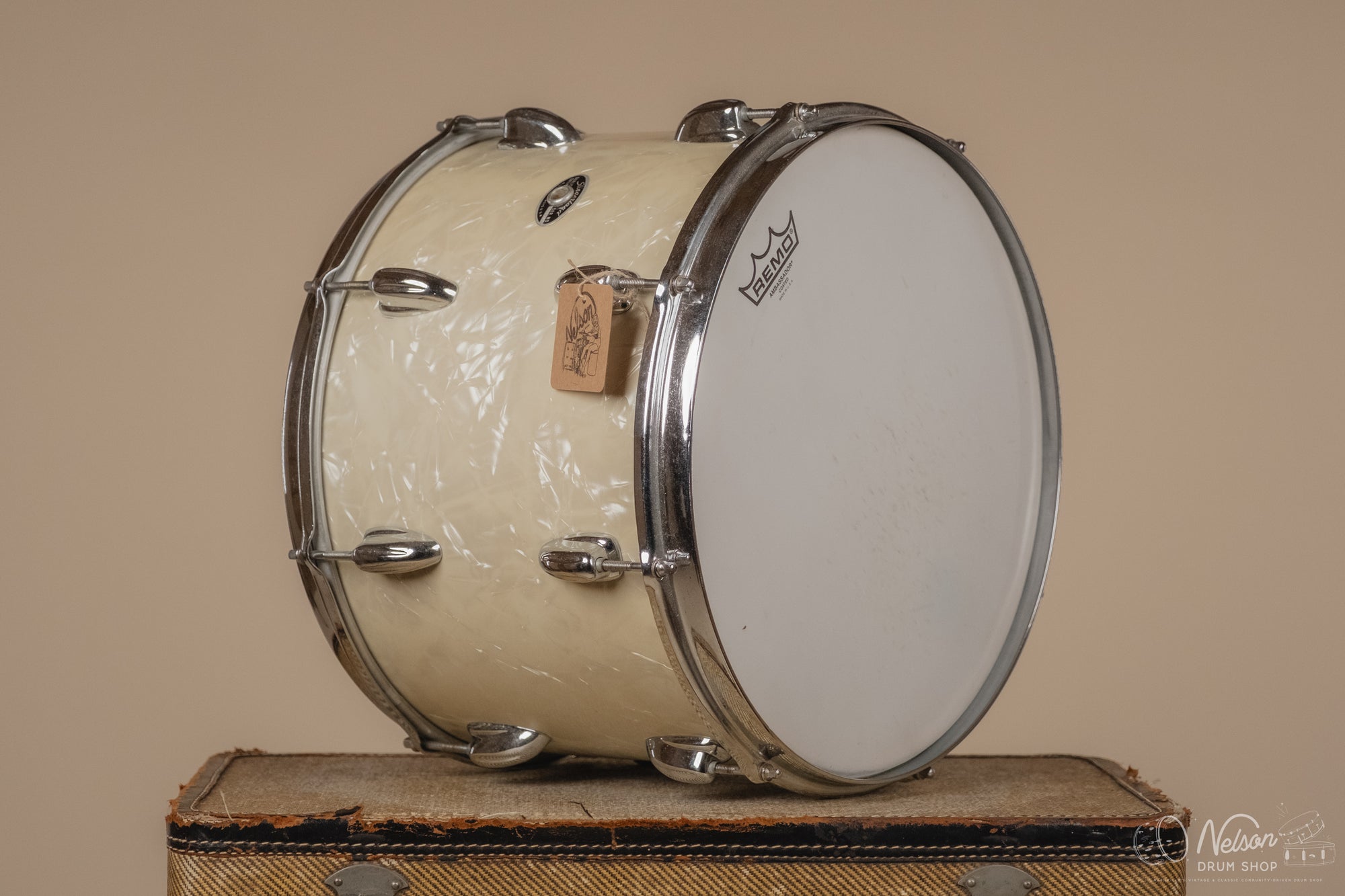 1970s Slingerland 3 ply Tom in White Marine Pearl - 10x14