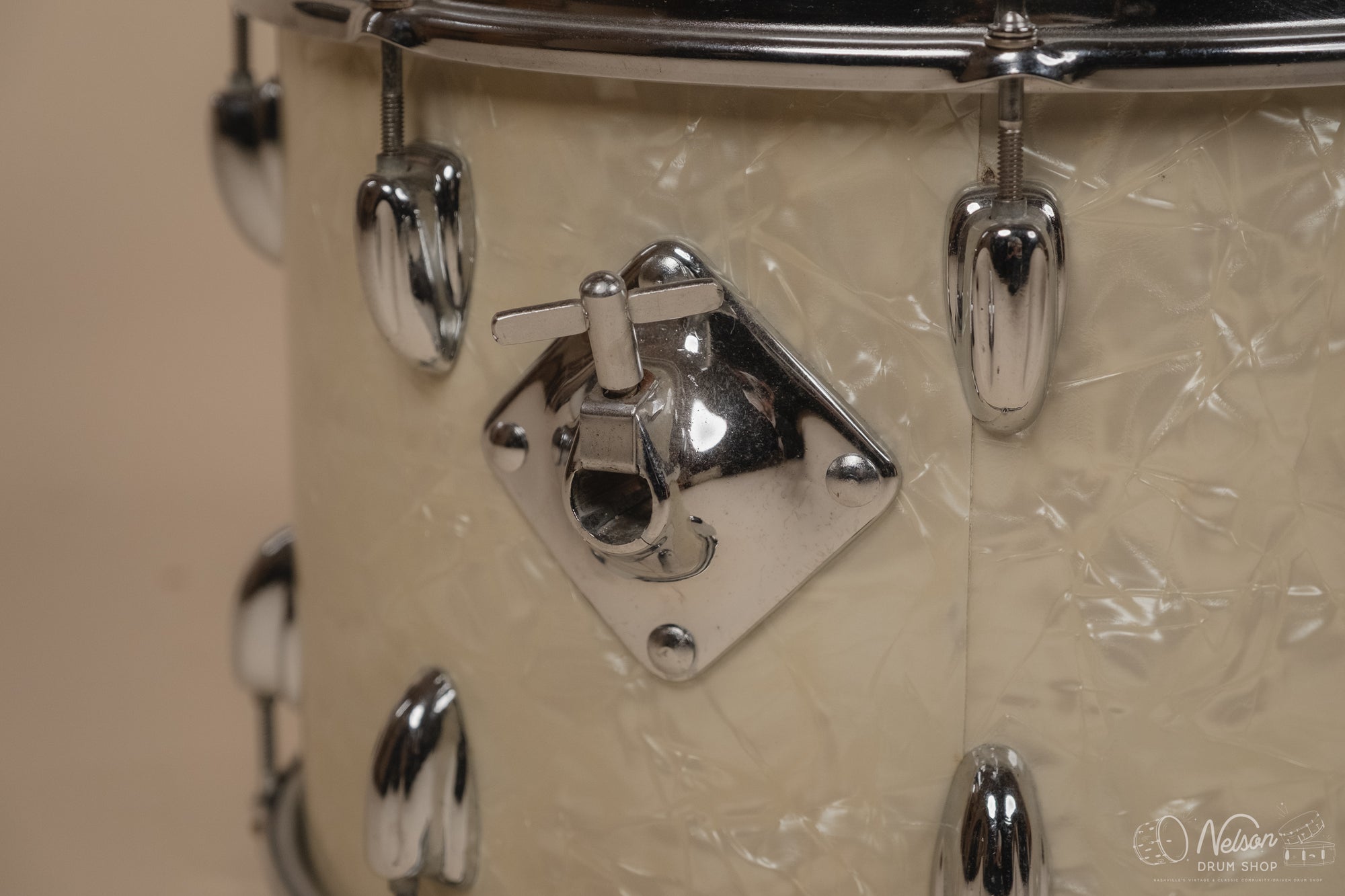 1970s Slingerland 3 ply Tom in White Marine Pearl - 10x14