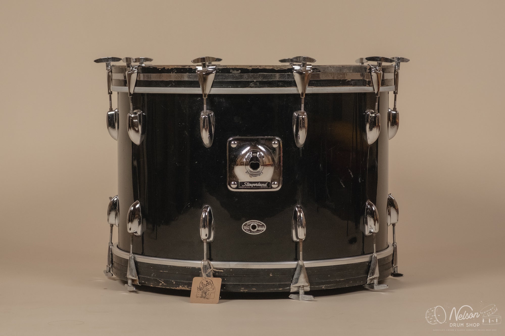 1970s Slingerland 3 ply Bass Drum in Black Beauty Pearl - 14x22