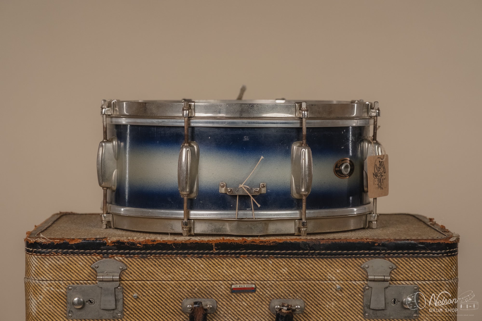 1960's Slingerland 'Student Model' in Blue & Silver Duco - 5.5x14