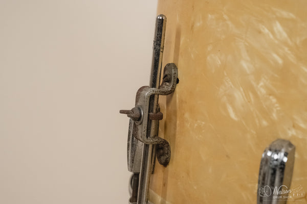 1940s/50s Slingerland 'Gene Krupa Deluxe Radio King' in White Marine Pearl - 14x24, 16x16, 9x13