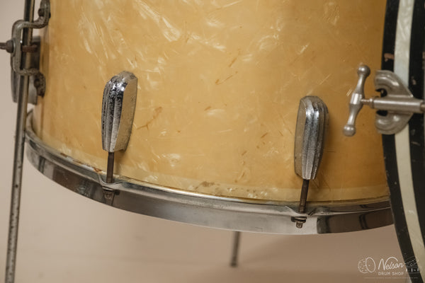 1940s/50s Slingerland 'Gene Krupa Deluxe Radio King' in White Marine Pearl - 14x24, 16x16, 9x13