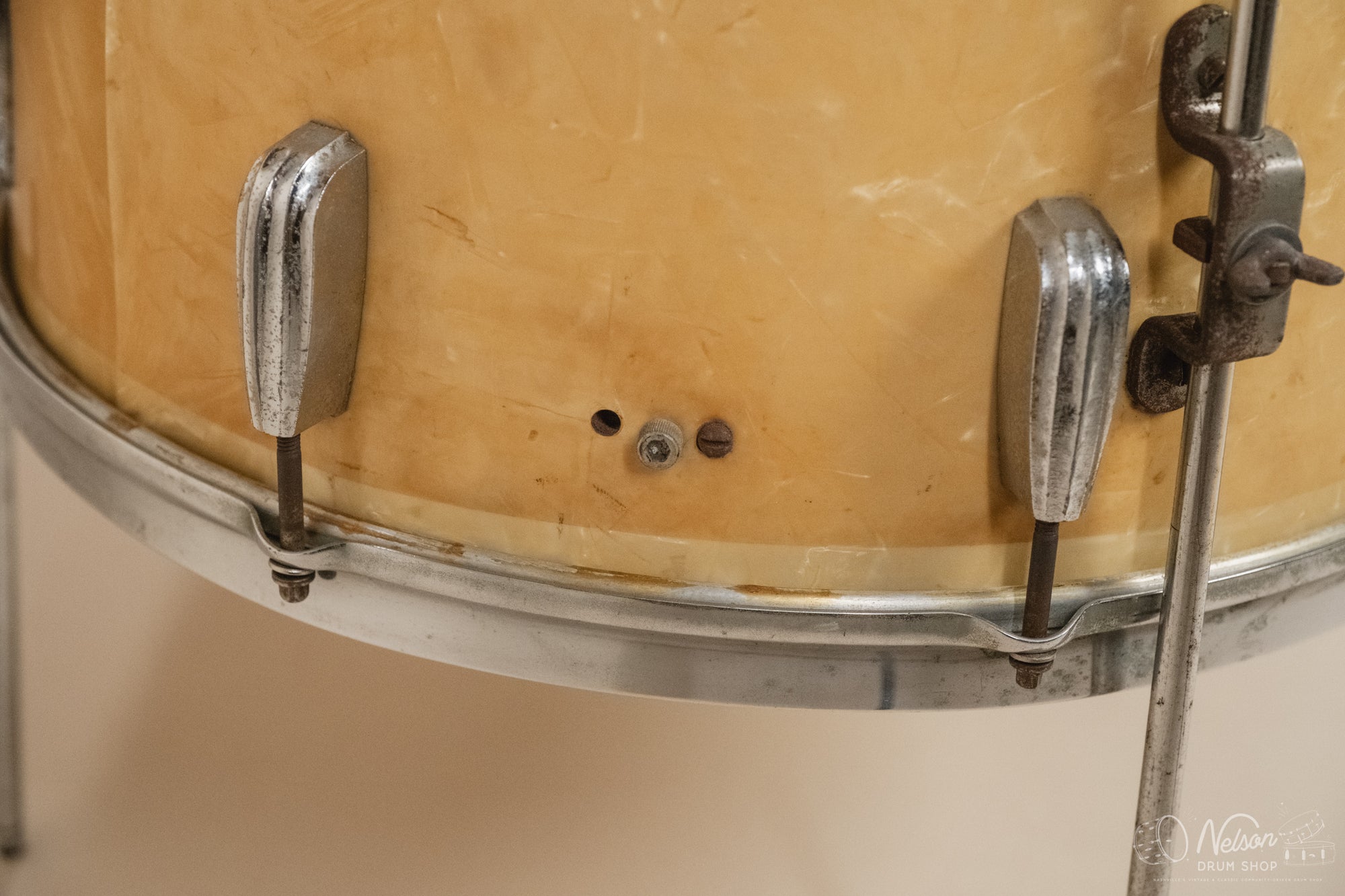 1940s/50s Slingerland 'Gene Krupa Deluxe Radio King' in White Marine Pearl - 14x24, 16x16, 9x13