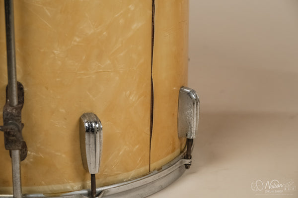 1940s/50s Slingerland 'Gene Krupa Deluxe Radio King' in White Marine Pearl - 14x24, 16x16, 9x13