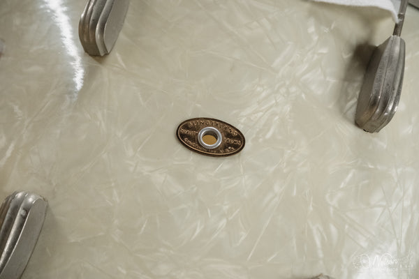 1940s/50s Slingerland 'Gene Krupa Deluxe Radio King' in White Marine Pearl - 14x24, 16x16, 9x13