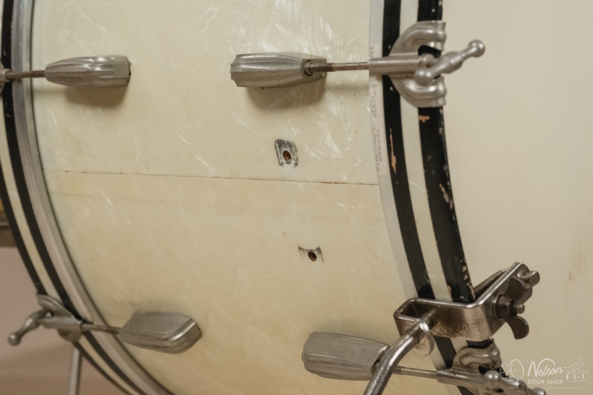 1940s/50s Slingerland 'Gene Krupa Deluxe Radio King' in White Marine Pearl - 14x24, 16x16, 9x13