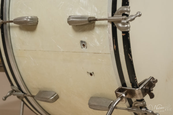 1940s/50s Slingerland 'Gene Krupa Deluxe Radio King' in White Marine Pearl - 14x24, 16x16, 9x13