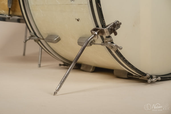 1940s/50s Slingerland 'Gene Krupa Deluxe Radio King' in White Marine Pearl - 14x24, 16x16, 9x13